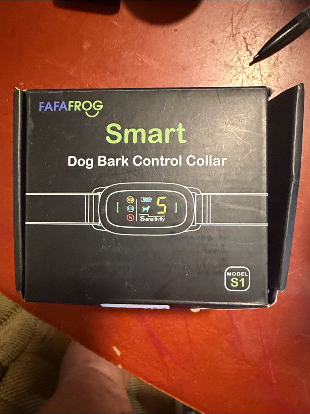 FAFAFROG Smart Dog Bark Control Collar - Black with Lime Text